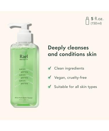 Rael Oil to Foam Facial Cleanser - Gentle Daily Face Wash with Vitamin B5 for All Skin Types - Clean Ingredients - Cruelty Free - 5.07oz - Buy Online on GoSupps.com