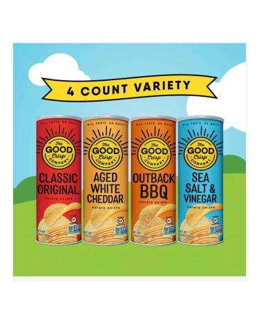 The Good Crisp Company Potato Chips 5.6oz Canisters - Pack of 4 (Variety Pack) - Buy Online on GoSupps.com
