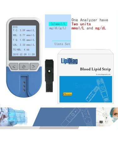 Blood Lipid Tester Cholesterol Test Meter Lipid Test Meter Analyzer Cholesterol Test Kit Multi-Function 5 In 1 TC TG HDL LDL with 25 Strips Home Lipid Analyzer Quick Results - Buy Online on GoSupps.com