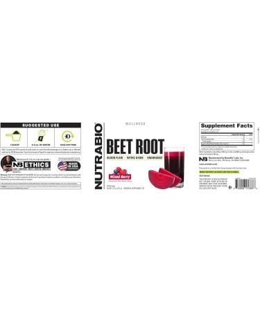 NutraBio Organic Beet Root Powder Superfood with Nitrates and Antioxidants - Supports Performance Circulation Blood Flow and Overall Health - Non-GMO Vegetarian 30 Servings - Buy Online on GoSupps.com