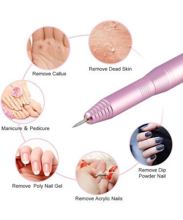 Professional Portable Electric Nail Drill Machine - 20000 RPM USB Manicure Pedicure Tool for Acrylic Nails Gel Polishing - Pink - Buy Online on GoSupps.com