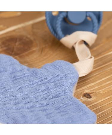 Muslin Cloud Pacifier Holder - Lagoon Blue | Soft Fabric & Fleece Attachment for Pacifiers - International Shipping - Buy Online on GoSupps.com