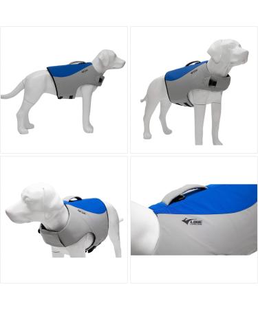 Dog Life Jacket Sport Style Dog Float Coat with Excellent Buoyancy Stylish Dog Swimming Safety Vest with Rescue Handle for Small Medium Large Dogs Blue S S (Bust 17"-22") Blue - Buy Online on GoSupps.com