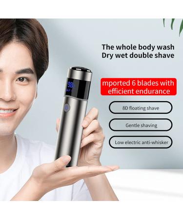 Buy Portable Rechargeable Electric Shaver for Men - Travel-Friendly Multi-Function Razor in Frosted Silver - Buy Online on GoSupps.com