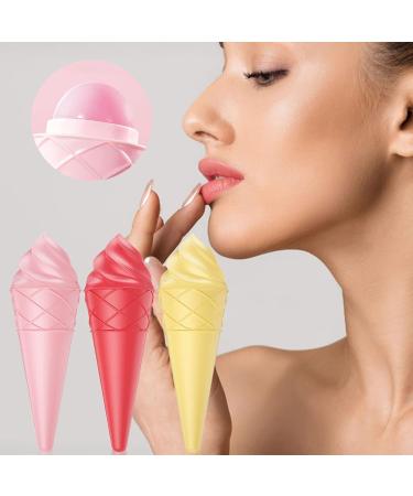 Clear Lip Balm Cute Ice Cream Shape Lipstick Fruit Flavored Hydrate Moisturize Lip Care Balm for Women Girls - Buy Online on GoSupps.com
