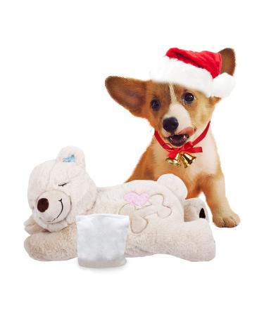 ALL FOR PAWS Little Buddy Bear Puppy Plush Toy Cuddly Bear Toy Pet Behavior Aid Toy Warm Plush Toy White Bear - Buy Online on GoSupps.com