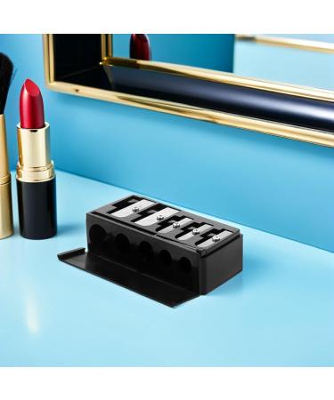 FRCOLOR Taille-crayon de Maquillage Manuel 5 Trous pour Crayons Sourcils L vres et Eye-liner Lame en Acier au Mangan se Capuchon Protecteur Lot de 2 Noir Outil Portable - Buy Online on GoSupps.com
