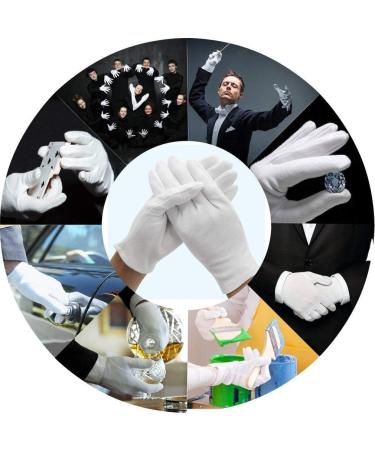 ANSMIO 2 Pairs White Cotton Gloves for Dry Hands, Eczema, and Moisturizing - Size M (Medium) - Buy Online on GoSupps.com
