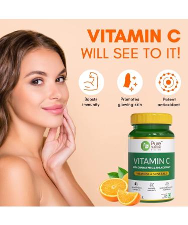 Vitamin C 1250mg Amla & Orange Peel Extract| Boosts Immunity & Skin Health | Antioxidant Support for Men & Women | Supports Collagen Formation | 60 Veg Tablets - Buy Online on GoSupps.com