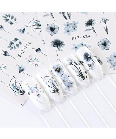 Cyalean Nail Art Stickers 24 Sheets Water Transfers DIY Art Nail Stickers Self Adhesive Colorful Flowers Watermark Nail Sticker for Women Girls Manicure DIY and as Kids Craft Art - Buy Online on GoSupps.com