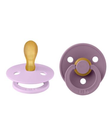 BIBS COLOUR SIMMENTRICAL SCHNELLER 2 SPACK BPA-Free Dummy-Schnuller symmetrical nipple.Natural rubber/latex made in Denmark size 2 (6-18 months) Violet Sky/Mauve 6-18 months (2-pack) Violet Sky/Mauve