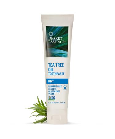 Desert Essence Tea Tree Oil Toothpaste - Mint 6.25 Oz (Pack of 2) - Refreshing Cleansing with Pure Essential Oil & Baking Soda - Buy Online on GoSupps.com