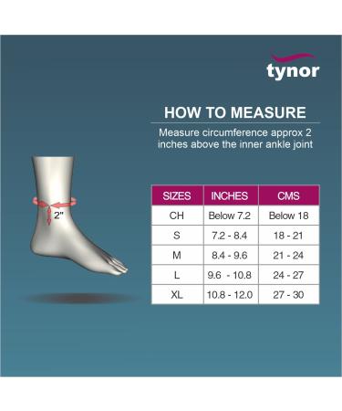 TYNOR Ankle Brace - Adjustable Support for Sizes L (9.6-10.8 inches) | Black International Shipping Available - Buy Online on GoSupps.com