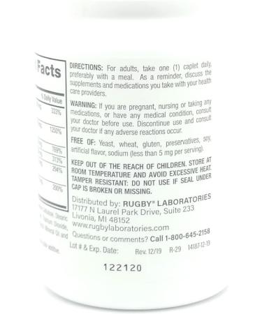 Rugby Vitamin B Complex with Vitamin C 130 Caplets - Energy & Immune Support Supplement - Buy Online on GoSupps.com