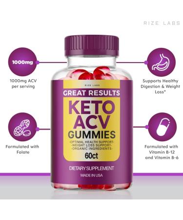 Great Results Keto ACV Gummies - Advanced Apple Cider Vinegar Gummies (60 Count) for Weight Loss & Detox | International Shipping Available - Buy Online on GoSupps.com