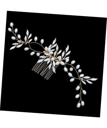 Beavorty Leaf Hair Comb Bride Hair Clip Pearl Hair Comb Pearl Hair Accessories Wedding Hair Comb Bridal Headdress Pearl Wedding Clip Bride Headpieces for Wedding Tiara Leaf Hairpin Miss - Buy Online on GoSupps.com