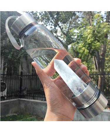 HINATAA Crystal Water Bottle - 550ml Detachable Natural Quartz for Healing & Hydration | Shop Now - Buy Online on GoSupps.com