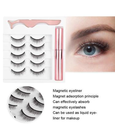 Magnetic Eyeliner & Eyelash Kit - 5 Pairs 3D No Glue Needed | Easy Application with Tweezers - Buy Online on GoSupps.com