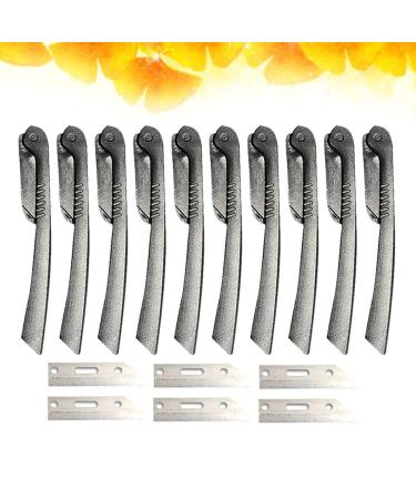 10pcs Foldable Eyebrow Razor Set - Portable Eyebrow Trimmer & Makeup Tool Kit - Eyebrow Shaper in Black | Buy Internationally - Buy Online on GoSupps.com