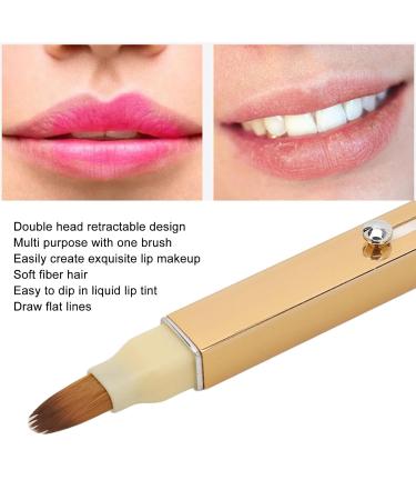 3pcs Retractable Lip Brush Set - Portable Double Ended Concealer & Lip Makeup Brush for Travel | Perfect Christmas Gift (Gold - Buy Online on GoSupps.com