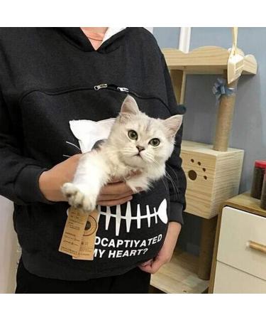 Women's Long Sleeve Cat & Dog Hoodie Sweater with Big Bag & Zipper - Warm Stylish Sweatshirt - Buy Online on GoSupps.com