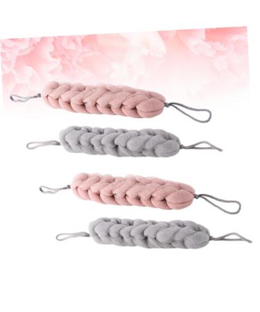 Healeved 4pcs Exfoliating Shower Sponge Pouf Set - Loofah Cloth Body Scrubber & Bath Accessories for Ultimate Cleansing and Relaxation - Buy Online on GoSupps.com