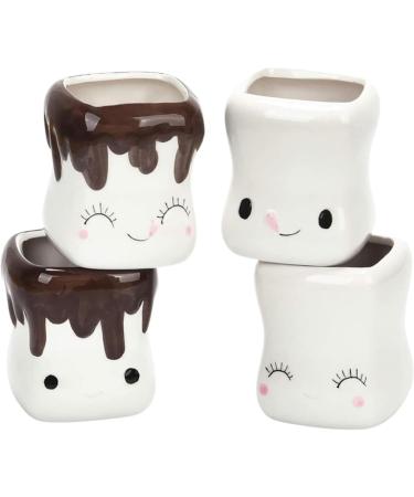 Lot de 4 tasses d coratives en chocolat chaud avec visage souriant. Le chocolat chaud pr cieux assaille les tasses amusantes de l'eau du chocolat chaud 160 ml - Buy Online on GoSupps.com