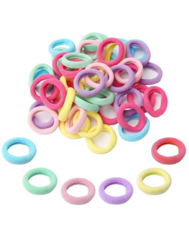 nuoshen 50 Pcs Baby Hair Ties Assorted Colors Elastic Mini Hair Ponios Ponytail Holders Hair Accessories for Girls Kids