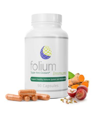 Folium Immuno Inflammation Support Supplement-Pine Parts GrapeSeed Ginger Turmeric Green Tea White Pepper & Pomegranate-90 Count