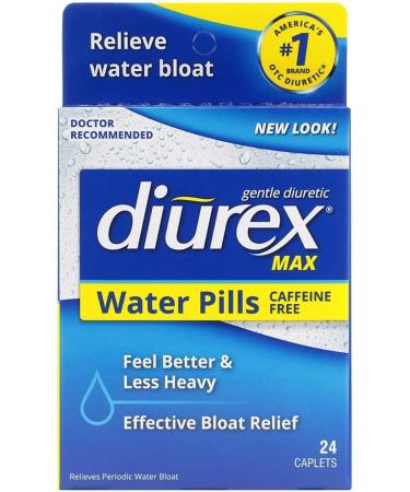 Diurex Max Water Caplets - 24 CT | Fast-Acting Water Pills for Bloating Relief - Buy Online on GoSupps.com