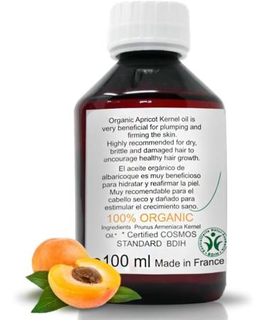 Apricot Kernel Oil Organic Cold Pressed Apricot Kernel Oil for Face Body & Hair Eye Contour Moisturizing - 100ml - Buy Online on GoSupps.com