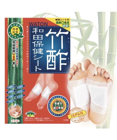VitaGreen WATON Sole Foot Patch Made in Japan Foot Pads for Toxins Bamboo vinegar for slimming legs and reduce swelling Deep Cleansing Ionic Patches for Better Sleep 8 Feet Patches Per Box Use After Bath Chiku Saku 8