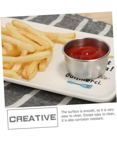 OUNONA 10 Pcs Steak Sauce Cups Seasoning Dishes BBQ Sauce Bowls Stainless Ramekins Dipping Sauce Cups Salsa Bowls Ramekin Cups Indoor BBQ Household Products Salad Dressing Stainless Steel 5.5X5.5CMx5pcs Silverx5pcs - Buy Online on GoSupps.com