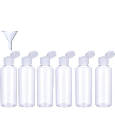 6 Pack Transparent Travel Bottles Set - 100 ML Leak-Proof with Funnel for Flights & Vacations - Buy Online on GoSupps.com