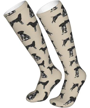 Black White Shorthaired Pointer Compression Socks for Men & Women | 15-20 mmHg Circulation Support for Running & Cycling - Buy Online on GoSupps.com