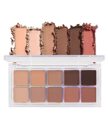 10 Colors Brown Eyeshadow Pallet, Warm Toned High Pigmented Matte Eyeshadow, Natural Neutral Eyeshadow Ultimate Makeup Palette, Vibrant Make Up Pallets Kit 10 colors 03