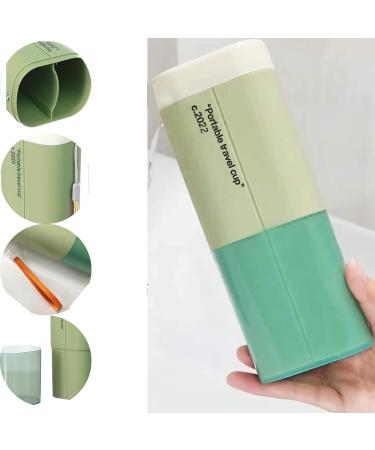 Rmannke Portable Toothbrush Travel Case with Cup - Green | Ideal for Travel, Camping, School, Business & Daily Use - Buy Online on GoSupps.com