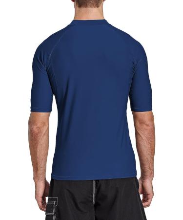 Baleaf Men's Short Sleeve Rashguard Swim Shirt UPF 50+ Sun Protection - Dark Blue, Small - Buy Online on GoSupps.com