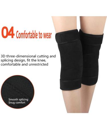 Haozzaw Self Heating Knee Pad 2 Pcs - Magnetic Heat Knee Brace for Pain Relief | Arthritis Meniscus Support for Joint Pain - Black - Buy Online on GoSupps.com