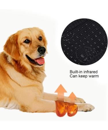 2Pcs Adjustable Dog Cat Leg Brace Elastic Warm Knee Pads for Surgery Wound Support and Stability for Injury Recovery Prevent Licking (Black) - Buy Online on GoSupps.com