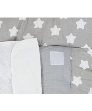 Buy Tuptam Changing Pad with 2 Terry Trains - Gray Large White Stars (75x80 cm) | International Shipping Available - Buy Online on GoSupps.com