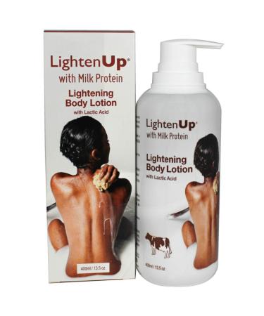 LightenUp, Lactic Acid Lotion | 13.5 Fl oz / 400ml | AHA Body Cream | Fade Dark Spots on Body, Knees, Armpit, Underarm | with Shea Butter, For Women and Men