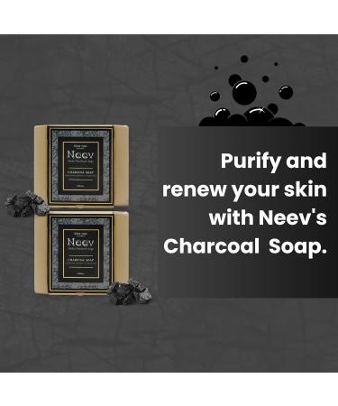 Nee.v Herbal Handmade Charcoal Soap Set of 3 (100gm) - Natural Skincare for Healthy Skin | International Shipping - Buy Online on GoSupps.com