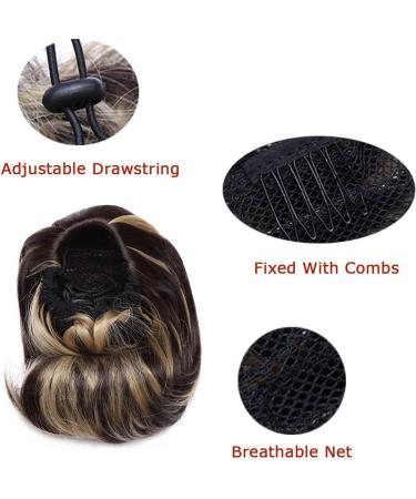 Hepburn Ombre Updo Hairpiece: Dark Blonde & Ash Blonde Chignon Wig Ponytail Extension - Buy Online on GoSupps.com