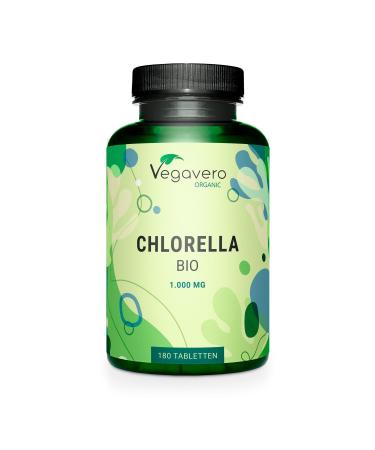 Organic Chlorella Tablets Broken Cell Wall Vegavero 1000mg | NO Additives Lab-Tested | 180 Chlorella Powder Organic Tablets | Vegan - Buy Online on GoSupps.com
