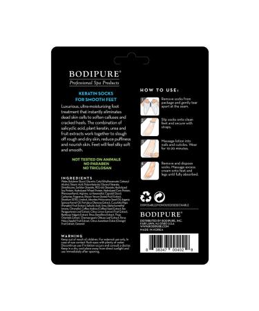 Bodipure Keratin Socks Premium Foot Mask - 4 Pack, 4 Count (Pack of 1) - Buy Online on GoSupps.com