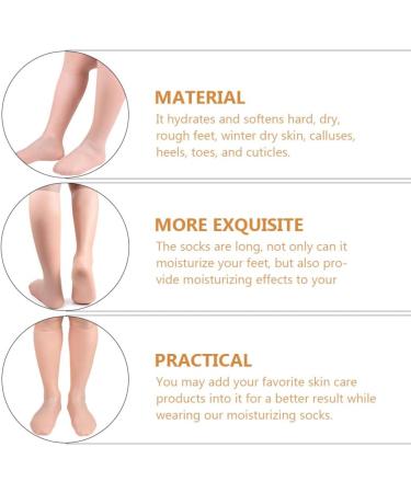 Beaupretty 1pair Exfoliating Moisturizing Socks Cracked Heels Socks Women High Heels Feet Moisturising Socks Hydration Socks Knee High Heels Long Foot Care Covers Miss High Socks Spa Sebs - Buy Online on GoSupps.com