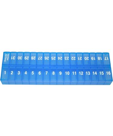 AM PM 31-Day Pill Planner - Large Monthly Organizer for Medications BPA Free Clear & Blue Compartments - Buy Online on GoSupps.com