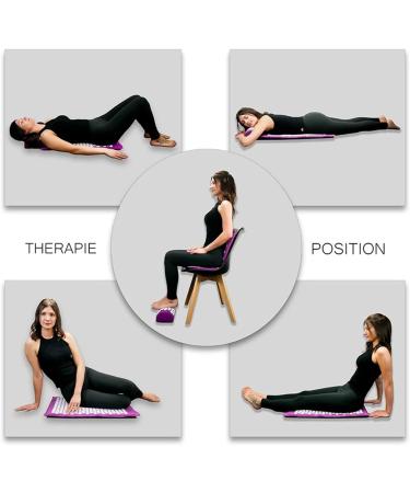 Dunlap Acupressure Massage Cushion & Yoga Spike Pillow - Stress Relief & Pain Relief - Purple - International Shipping - Buy Online on GoSupps.com