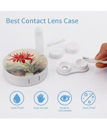 Buy Portable Travel Contact Lens Case - Oriental Flowers Design | White Contact Lens Storage Box - Buy Online on GoSupps.com